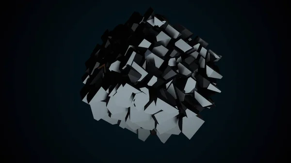 Фрактальний куб з багатокутними формами . — стокове фото