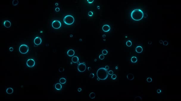 Burbujas redondas flotando en el espacio. — Vídeos de Stock