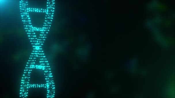Digitalt lysande DNA-spiral. — Stockvideo
