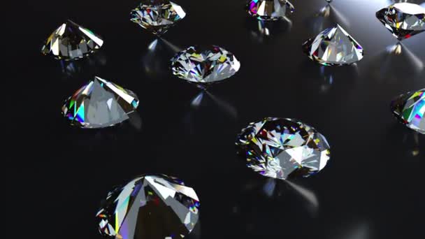 Rijen geslepen diamanten. — Stockvideo