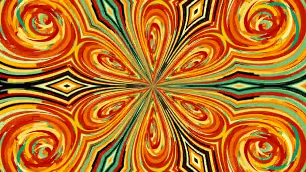 Kaleidoscope with colorful circle lines, computer generated modern abstract background, 3d render — Stock Video