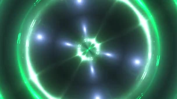 3d renderização de luzes fractais multicoloridas. Efeitos brilhantes. Computador gerado fundo de círculos cintilantes. — Vídeo de Stock