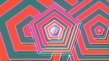 Bilgisayar tarafından oluşturulan ağ modern fon. Renkli desen. Üç boyutlu soyut geometrik şekiller oluşturuluyor