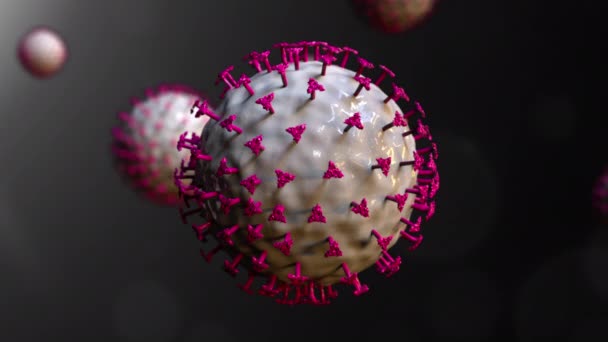 Coronovirus onder elektronenmicroscoop. — Stockvideo