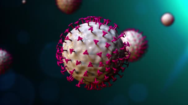 Coronovirus under elektronmikroskop. — Stockvideo