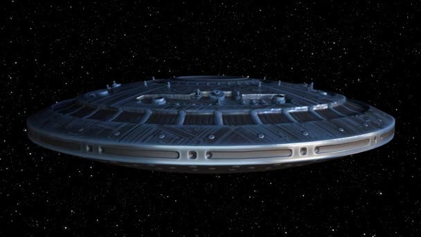 Vesmírná loď ve tvaru disku. — Stock video