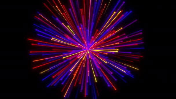 Feuerwerk linearer Teilchen. — Stockvideo