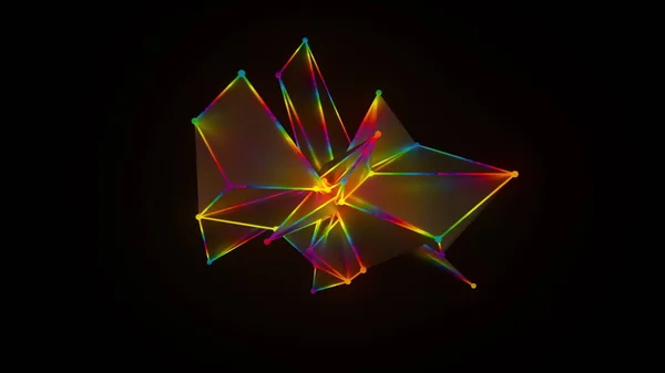 Forme al neon geometriche frattali — Foto Stock