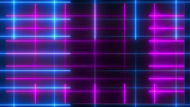 Laser neon linear grid — Stock Video