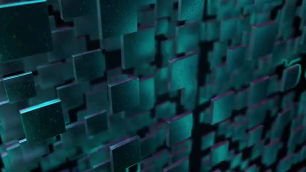 Blocos de parede iridescentes em gotas de chuva — Vídeo de Stock