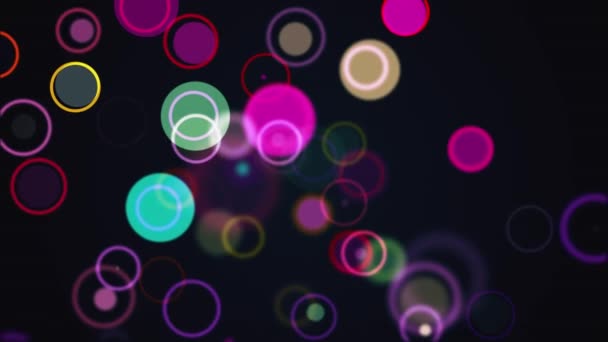 Righe di cerchi multicolori e anelli — Video Stock