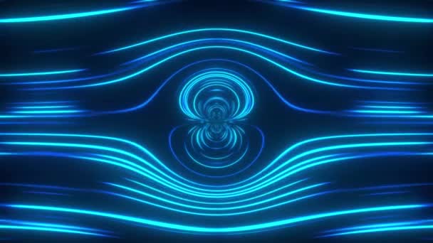 Калейдоскоп яскравих неонових ліній — стокове відео