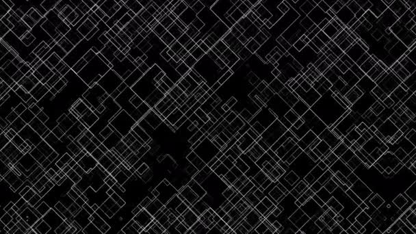 Las células generadas por ordenador de diferentes tamaños de líneas delgadas. 3d renderizado tecnología abstracta fondo — Vídeo de stock