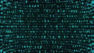 Büyük ve küçük ikili sayı küreleri, bilgisayar üretimi. İkili kod arkaplanının sayılarla üç boyutlu yorumlanması. Soyut ögeler