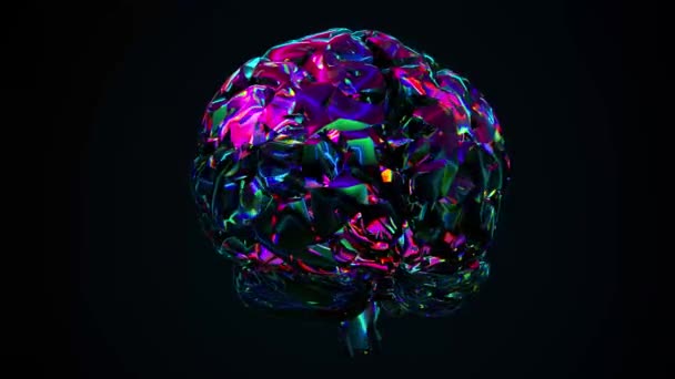 Parlak neon beyin — Stok video