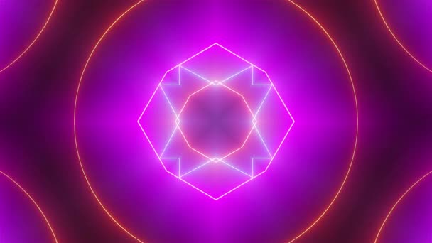 Kaleidoskop neon abstrak — Stok Video
