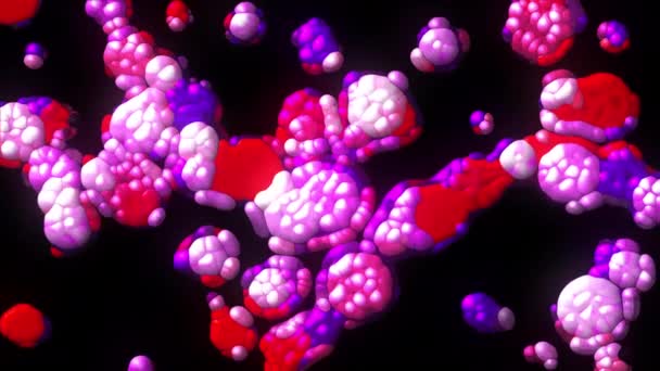 Célula de virus futurista, generada por computadora. Fondo de representación 3D de un tumor en crecimiento — Vídeo de stock
