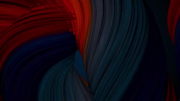 Gekleurde gedraaide vorm. Computergegenereerde hypnotische achtergrond. 3D renderen draaiende lijnen — Stockvideo