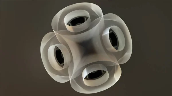 Composição geométrica brilhante com cubo — Fotografia de Stock