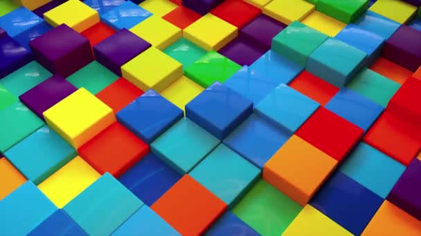 Cubi a colori casuali — Video Stock