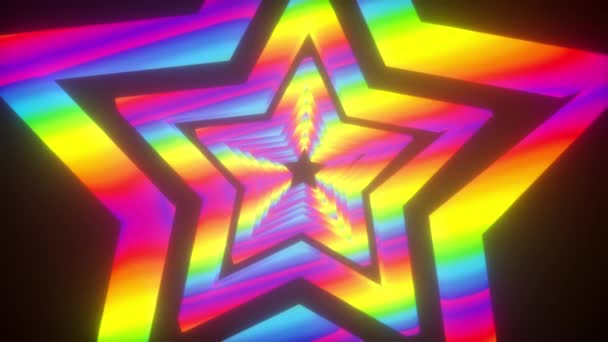 Absztrakt csillagok neon — Stock videók