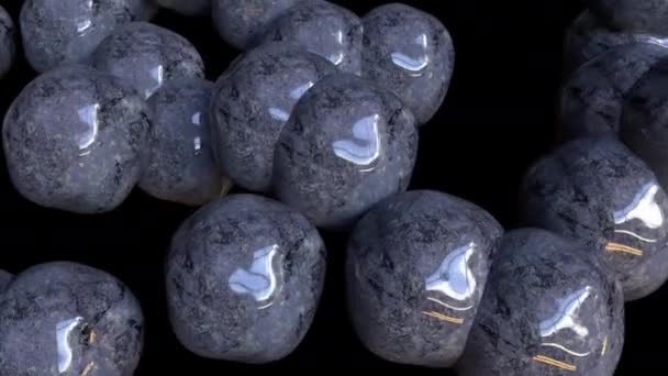 Γυαλιστερές στρογγυλές πέτρες — Αρχείο Βίντεο