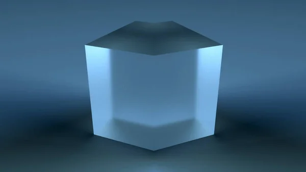 Напівпрозорий скляний куб — стокове фото