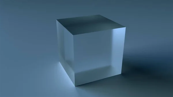 Cube en verre translucide — Photo