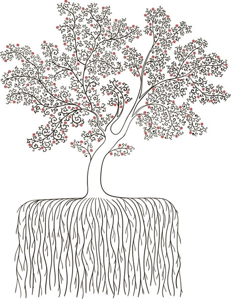 Druidic tree, vector