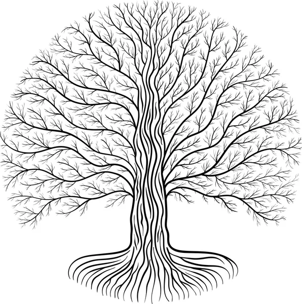 Árbol druídico, logotipo vectorial — Archivo Imágenes Vectoriales