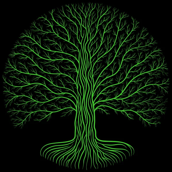 İblisle ağaç, vektör logosu — Stok Vektör