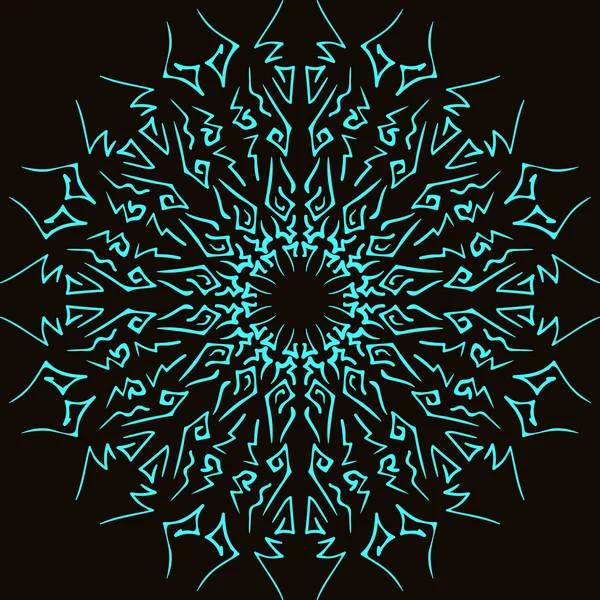 Orc runes style mandala bleu, image vectorielle — Image vectorielle