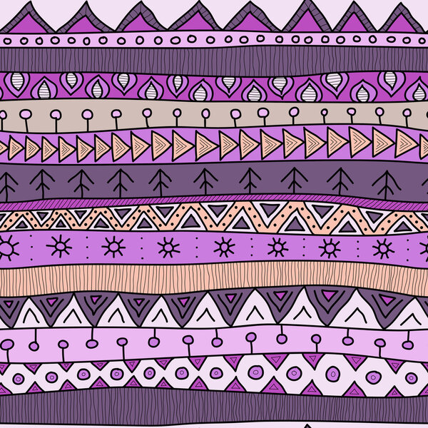 Племенной многоцветный бесшовный рисунок, индийский или африканский этнический стиль лоскутной работы
