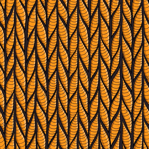 Stilisierte Streifen Würmer oder Nacktschnecken, nahtloses Vektormuster für Textil und Hintergrund — Stockvektor