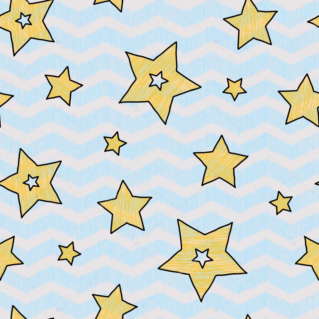Stars and zigzad seamless texture for wraping paper, backgrouns and textile