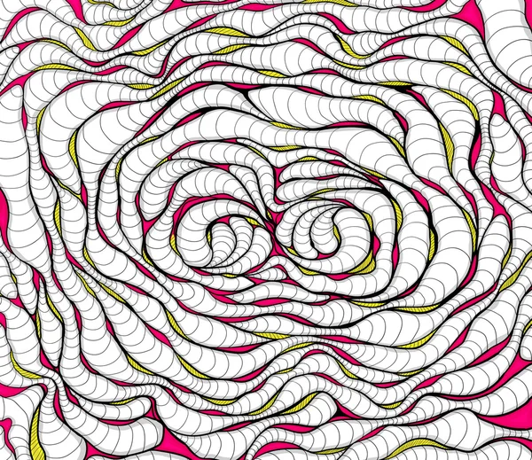 Modèle de style vers abstraits. Encre spirale rose. Illustration pour fond, textile, papier d'emballage — Image vectorielle