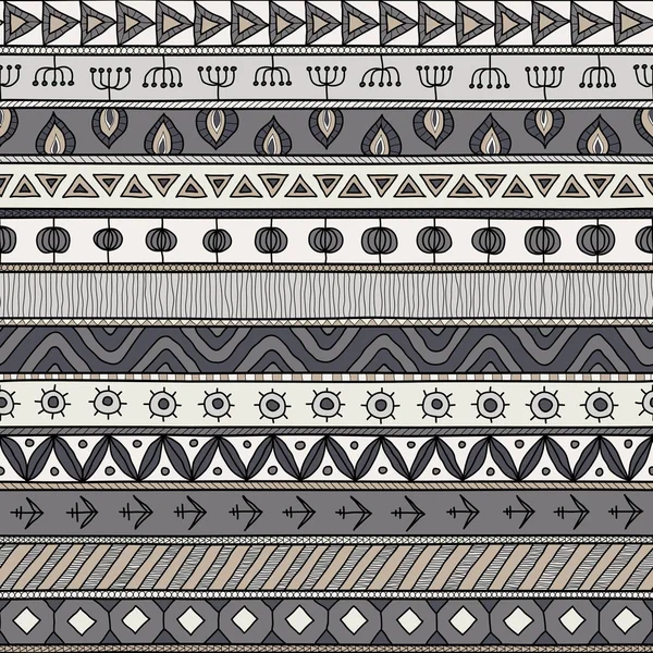Kabile gri seamless modeli, Hint ya da Afrika etnik patchwork stili