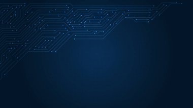 Circuit Board Technology Design on Blue Background