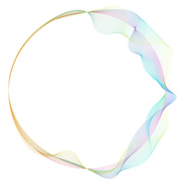 Colorful Abstract Wave Circle Background. Futuristic Circular Wave Line in Gradient Colors. Minimal Abstract Color Wave Circle on White Background
