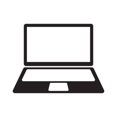 Laptop Simgesi. Bilgisayar Aygıtı ve Not Defteri Silueti