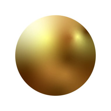 Şeffaf arkaplanda izole edilmiş gerçekçi altın küre. Altın cam küre