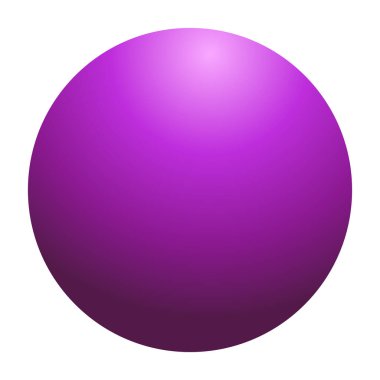 Parlak ışıklandırmalı mor üç boyutlu küre topu. Şeffaf arkaplanda izole edilmiş gerçekçi küre.