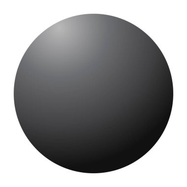 Siyah küre topu şeffaf arkaplanda izole edilmiş gerçekçi