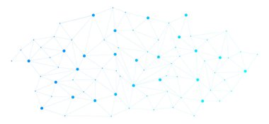 Şebeke. Ağ bağlantısı. Noktaları ve çizgileri birleştiren soyut teknoloji pleksi. Çokgen yapı ağ arkaplanı.