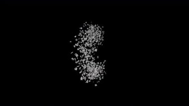 Alfa Kanallı Harflerden Yapılan Mektup. 3D Yazı Tipi. Alfabe Harf Animasyonu. Şeffaf Arkaplan