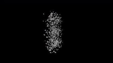 Alfa Kanallı Harflerden Yapılan Mektup. 3D Yazı Tipi. Alfabe Harf Animasyonu. Şeffaf Arkaplan