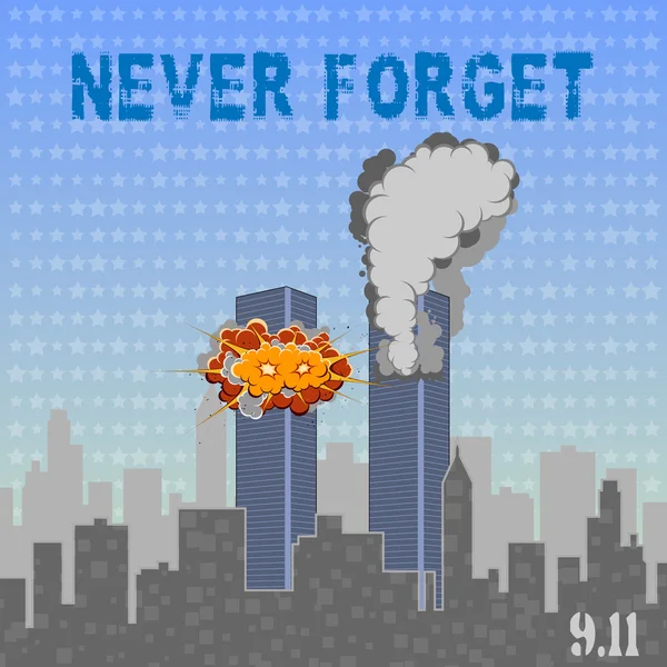 Giorno commemorativo USA 9 settembre. Patriota giorno 9 11. Mai dimenticare . — Vettoriale Stock