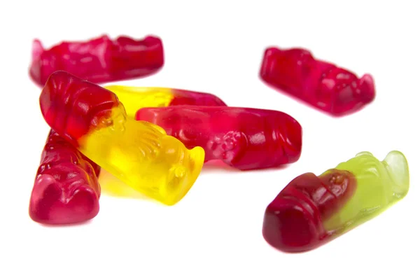 Beyaz arka plan üzerinde izole renkli reçel 