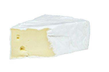 Beyaz bir arka plan üzerinde izole brie peyniri 