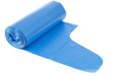 egyszer használatos zacskók roll elszigetelt fehér háttér vágógörbe, több mint